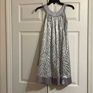 Vintage Dress. Silver and white. zebra print